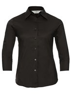 Russell Collection 3/4-Ärmel Bluse mit Stretch-Material – Chocolate