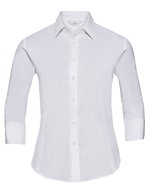 Russell Collection 3/4-Ärmel Bluse mit Stretch-Material – White