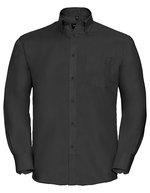 Russell Collection Bügelfreies Baumwoll-Mikro-Twill Hemd – Black