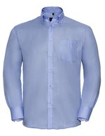 Russell Collection Bügelfreies Baumwoll-Mikro-Twill Hemd – Bright Sky