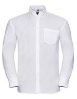 Russell Collection Bügelfreies Baumwoll-Mikro-Twill Hemd – White
