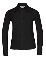 Russell Collection Baumwoll-Mikro-Twill Hemd, tailliert – Black