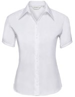 Russell Collection Tailliertes bügelfreies Baumwoll-Mikro-Twill Hemd, Black XS, Z957F – White