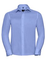 Russell Collection Bügelfreies Baumwollhemd mit Kragenverstärkung, Black 3XL (47/48), Z958 – Bright Sky