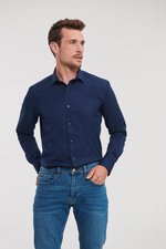 Russell Collection Langarmhemd mit körperbetontem Schnitt, Black 3XL (47/48), Z960 – Bild 1