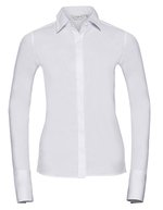 Russell Collection Körperbetonte Bluse mit Feuchtigkeitsableitung, Black XS, Z960F – White