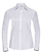 Russell Collection Slim Fit Herringbone Business-Hemd, Light Blue XS, Z962F – White