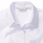 Russell Collection Chemise Manches Courtes Cintrée à Chevrons, Light Blue XS, Z963F – image 6