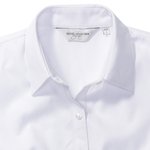 Russell Collection Tailliertes Kurzarm-Hemd in Herringbone, Light Blue XS, Z963F – Bild 6
