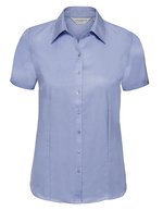 Russell Collection Tailliertes Kurzarm-Hemd in Herringbone, Light Blue XS, Z963F – Bild 2