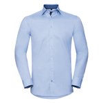 Russell Collection Langarm-Hemd mit Kontrastdetails und Slim-Fit, Light Blue/Mid Blue 3XL (47/48), Z964 – Bild 2
