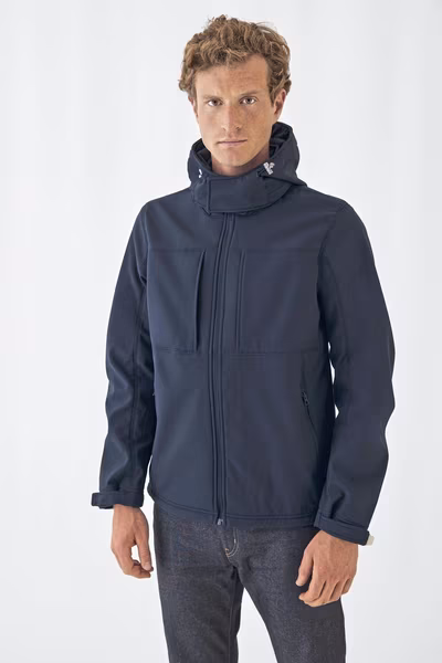 B&C COLLECTION Veste softshell à capuche cagoule pour homme