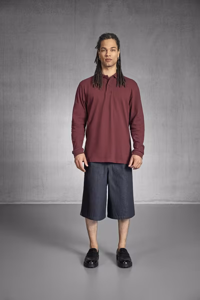 B&C My Polo 180 Long-Sleeve Polo Shirt Cotton