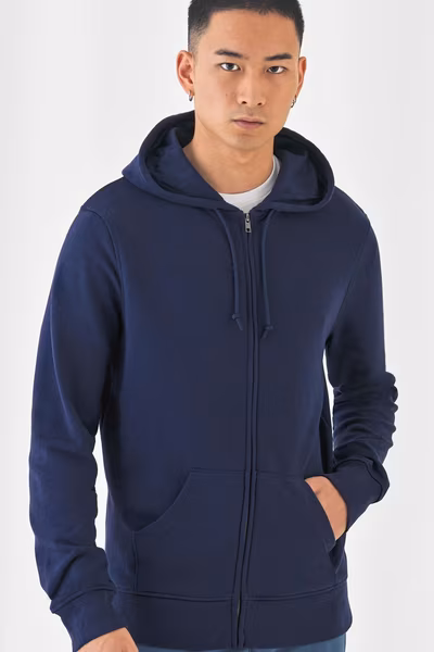 B&C Veste à capuche zippée en coton biologique