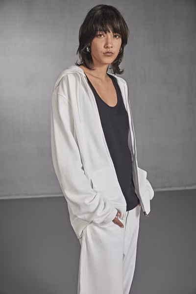 B&C Giacca con cappuccio e zip in Cotone Biologico