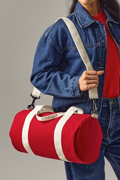 BagBase Mini Barrel Bag with Kangaroo Pocket