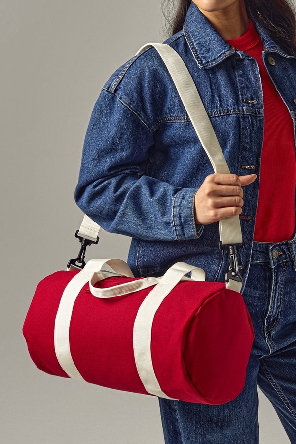 BagBase Mini Barrel Bag mit Kängurutasche