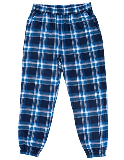 Burnside Pantaloni jogger in flanella a quadri con tasche in