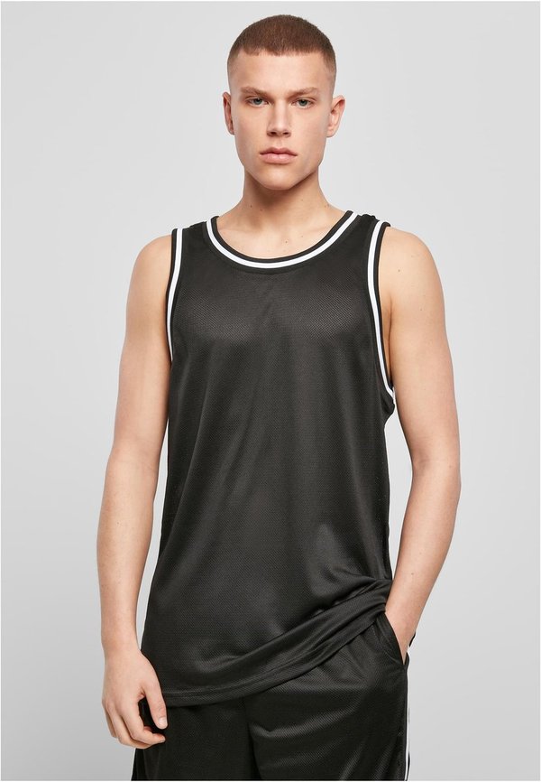 BuildYourBrand Mesh Tanktop mit Longcut und Rippbündchen