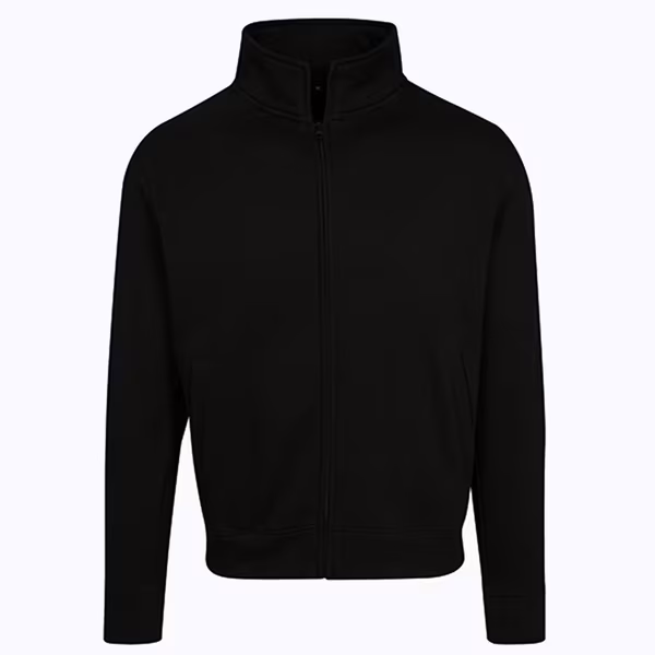 Sweat-Cardigan mit hohem Stehkragen