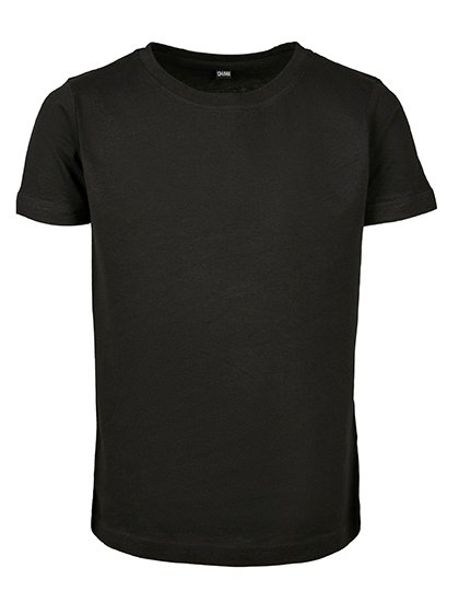 BuildYourBrand Mädchen T-Shirt mit verkürztem Schnitt, Black 122/128, BY115