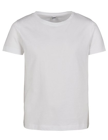BuildYourBrand Mädchen T-Shirt mit verkürztem Schnitt, White 110/116, BY115