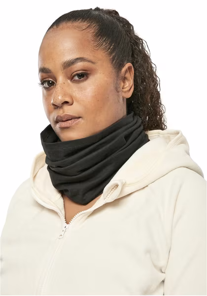 BuildYourBrand Black Tube Scarf made of Organic Cotton