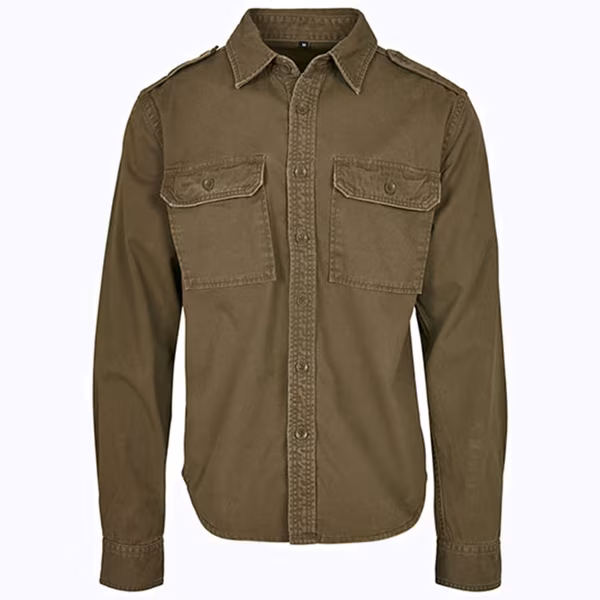 Build Your Brandit Vintage Camicia manica lunga con taschini al petto