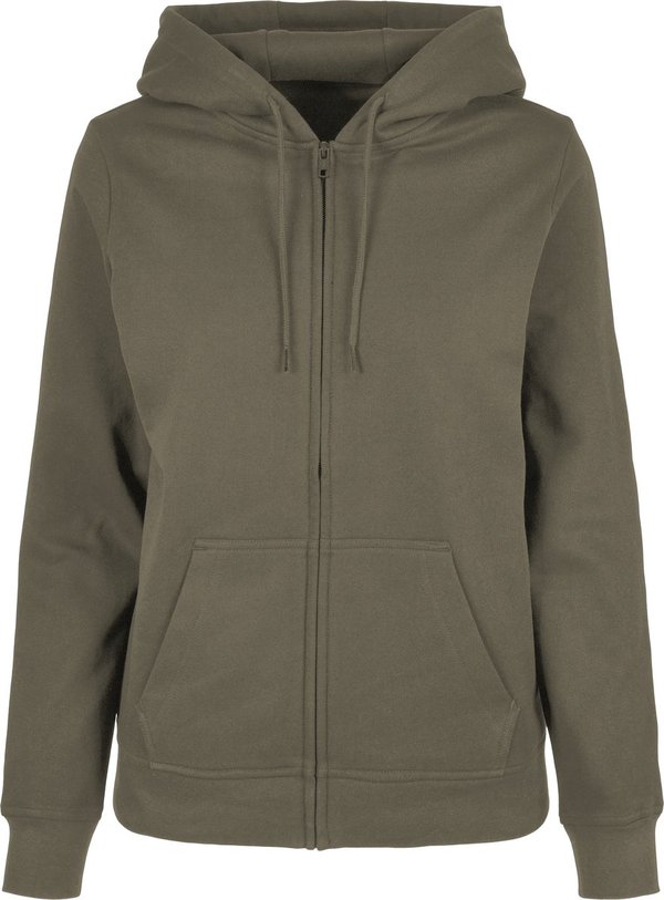 Basic Zip Hoody mit Kängurutasche für Damen