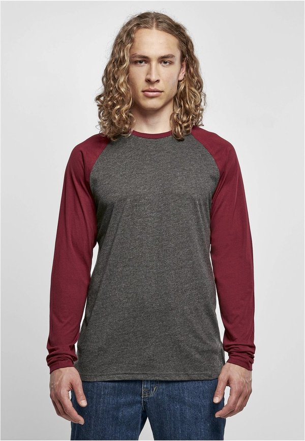 Build Your Brand Basic Kontrast-Raglan Langarmshirt aus Baumwolle
