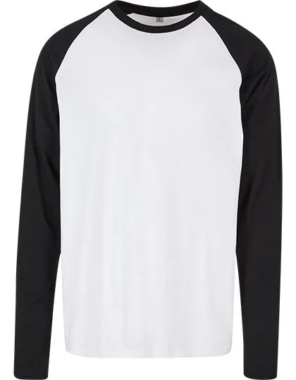 Build Your Brand Basic Maglia manica lunga Raglan a contrasto in Cotone