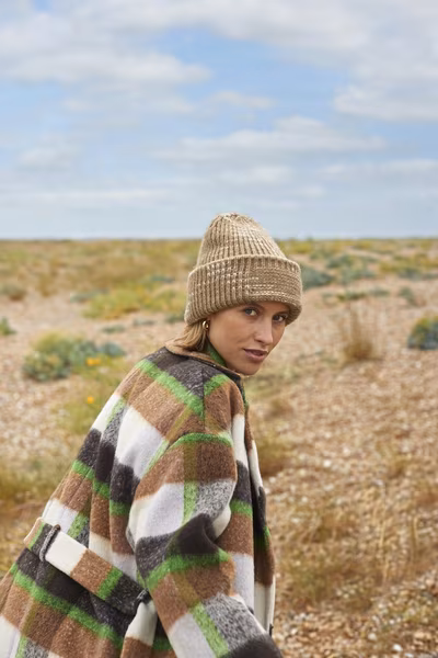Chunky Knitted Patch Beanie