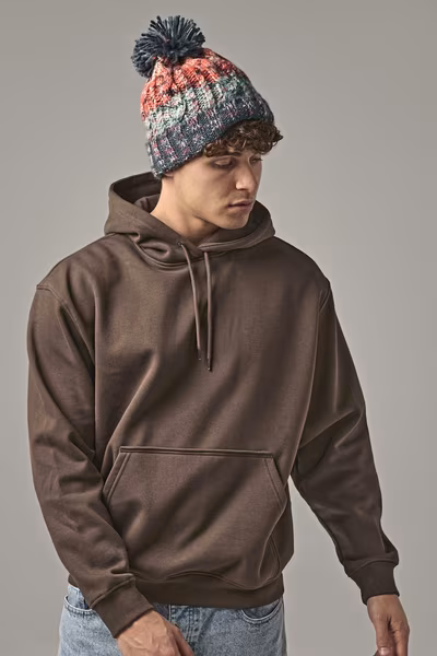 Beechfield Corkscrew Pom Pom Beanie mit Umschlag