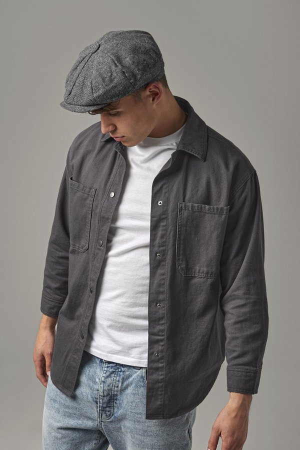 Beechfield Heritage Baker Boy Cap mit Fischgrätmuster