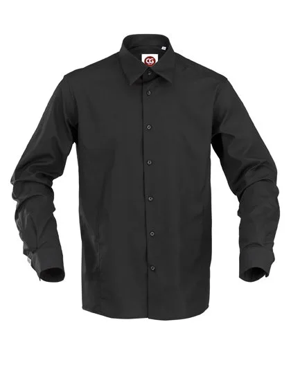 CG Workwear Slim-Fit Herrenhemd Pesaro in Schwarz