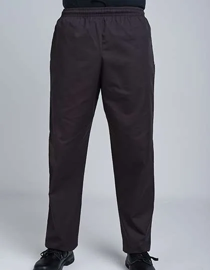 Dennys London Pantalon de Chef Élastique avec Cordon