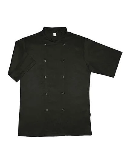 Dennys London Veste de Cuisine Manches Courtes avec 10 Boutons-Pression
