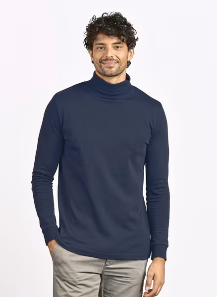 Promodoro Pull Col Roulé Manches Longues en Coton Interlock pour Homme