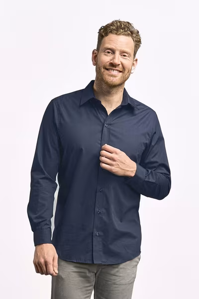 Promodoro Camicia a maniche lunghe in Popeline con collo Kent