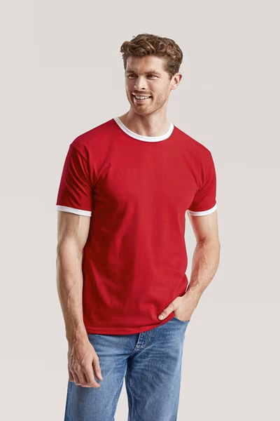 Fruit of the Loom Ringer T-Shirt mit Rundhalsausschnitt