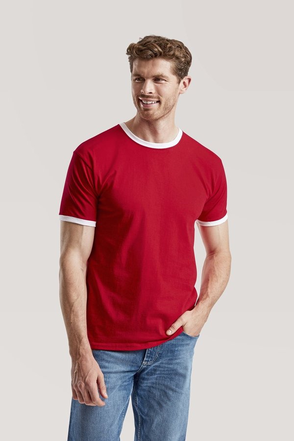 Fruit of the Loom Ringer T-Shirt mit Rundhalsausschnitt