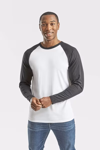 Fruit of the Loom T-Shirt Baseball Manches Longues avec Manches Raglan