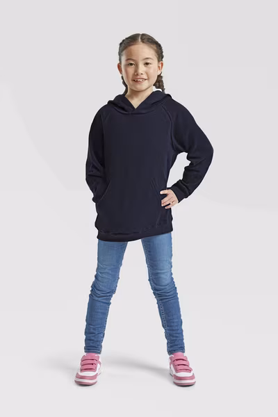 Fruit of the Loom Leichter Kinder Hoodie mit Raglan-Ärmeln