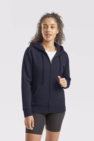 Fruit of the Loom Kapuzen Sweatjacke aus Baumwolle für Damen