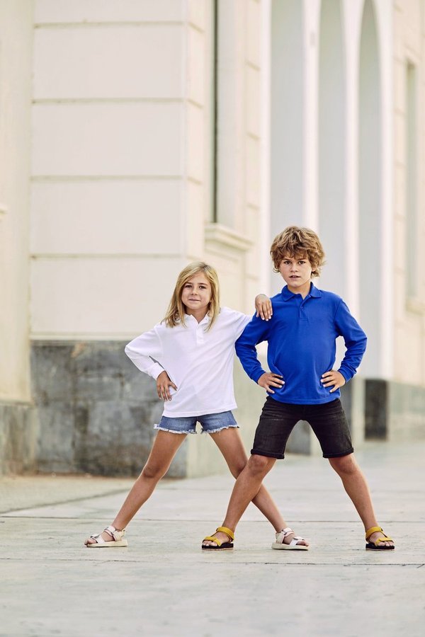 Fruit of the Loom Langarm Polo 65/35 Baumwolle-Polyester für Kinder