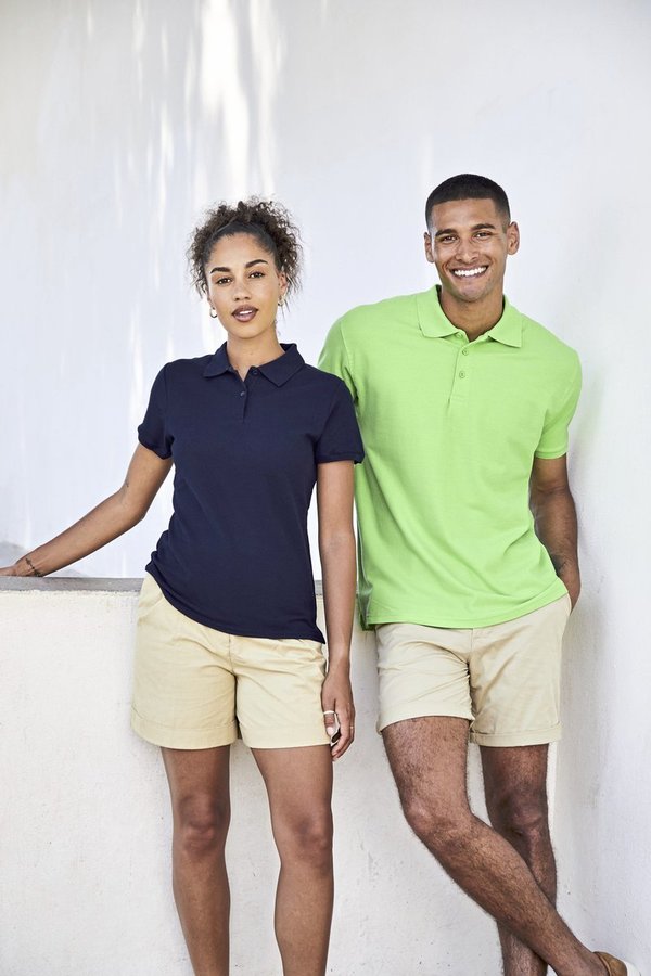 Fruit of the Loom Baumwoll-Polo mit Seitenschlitzen 3-Knopfleiste