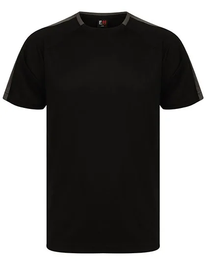 Sporty Short Sleeve T-Shirt with Contrast Sleeves