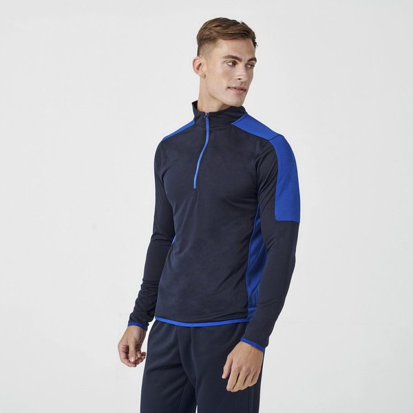 Finden+Hales Sportlicher 1/4 Zip Midlayer mit Kontrast