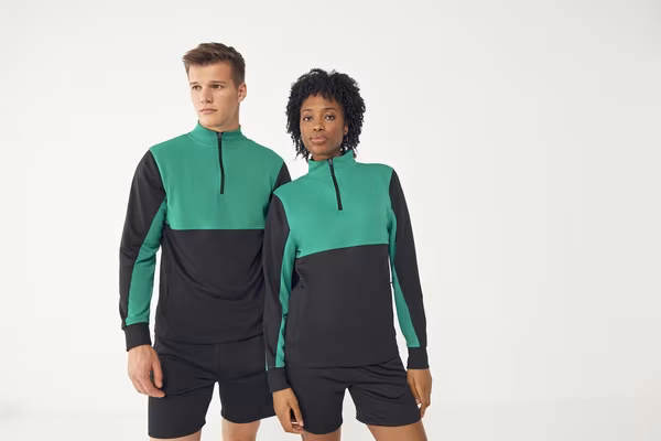 1/4 Zip Tracksuit Top mit Kontrasteinsätzen