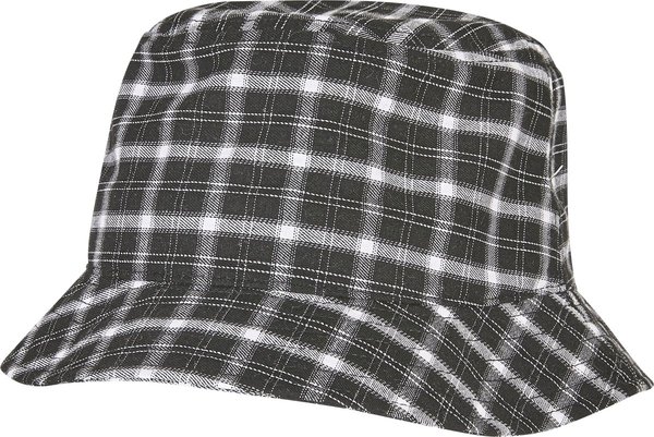 FLEXFIT Check Bucket Hat in Schwarz-Grau